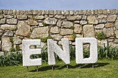 Land's End Sign. Penn an Wlas. Cornwall. England. UK.