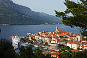 View to Old Town of Korcula, Korcula, Dubrovnik-Neretva county, Dalmatia, Croatia