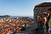 View from city wall over Old Town, Dubrovnik, Dubrovnik-Neretva county, Dolmatia, Croatia