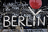 East Side Gallery consists of paintings by artists from all over the world painted on the east side of the Berlin Wall, Mühlenstrasse, Berlin-Friedrichshain, Berlin, Germany, Europe