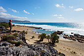 Sandy beach, Falasarna, Phalasarna, Chania Prefecture, Creta, Greece