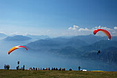 Paraglider, Monte Baldo, Malcesine, Lake Garda, Veneto, Italy