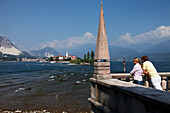 Aussicht auf Isola dei Pescatori, Isola Bella, Stresa, Lago Maggiore, Piemont, Italien