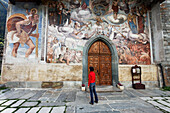 Wandmalerei, Kirche San Michele, Riva Valdobbia, Sesiatal, Piemont, Italien