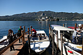 Pier, Isola San Giulio, Orta San Giulio, Lago d' Orta, Piedmont, Italy