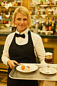 Waitress, Bicerin, Cafe San Carlo, Turin, Piedmont, Italy