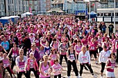Women taking part in the annual cancer research charity fund raising RACE FOR LIFE ABERYSTWYTH MAY 16 2010