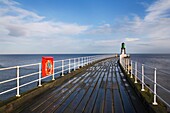 The West Pier in Whitby North Yorkshire England