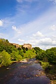 Richmond Castle and the River Swale Richmond North Yorkshire Eng