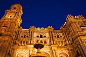 The Cathedral at Dusk Malaga Spain