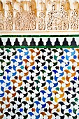 Tiling Detail in the Courtyard of the Myrtles Alhambra Palace Granada Spain