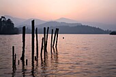 Derwent Water in Twilight Keswick Cumbria England