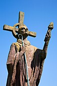 St Aiden Statue Lindisfarne Northumberland England