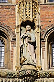 Statue of St John the Baptist, St Johns College Gatehouse, Cambridge, England UK