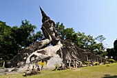 The Large Reclining Buddha at the Buddha Park, Xieng Khuan, Vientiane, Laos, South East Asia