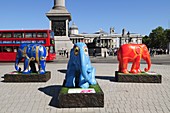 Elephant Parade London 2010 sculptures in aid of elephant conservation at Trafalgar Square, London England UK