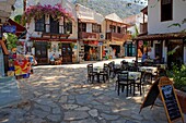 Small square in the old part of Kas town Province of Antalya, Turkey