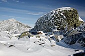 Appalachain Trail - Mount Lincoln from Little Haystack Mountain during the winter months in the White Mountains, New Hampshire USA