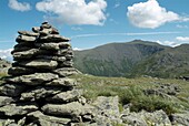 Appalachian Trail- Mount Washington from Gulfside Trail during the summer months in the scenic landscape of the White Mountains, New Hampshire USA Notes: Mount Washington is famous for the highest wind gust ever measured on earth at 231 miles per hour on
