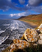 Rhossili Bay on the Gower, Rhossili, Swansea, Wales, United Kingdom