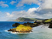 Water Mouth and Sextons Burrow on the North Devon Heritage Coast viewed from Widmouth Head near Combe Martin, Devon, England, United Kingdom