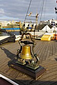 A bell on the deck of the SS Great Britain in Great Western Dockyard, Bristol, England, United Kingdom