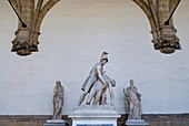 Menelaus supporting the body of Patroclus, Loggia dei Lanzi Loggia dell'Orcagna, Florence Firenze, UNESCO World Heritage Site, Tuscany, Italy, Europe