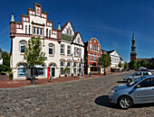 Market square, Toenning, Schleswig-Holstein, Germany