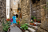 Gasse in der Altstadt von Sartene, Korsika, Frankreich, Europa