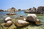 Rocks on the beach of Palombaggia, Corsica, France