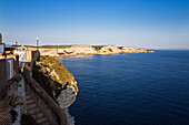 Bonifacio, Blick auf die Steilküste, Südküste, Korsika, Frankreich, Europa