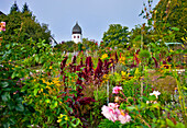 Campanile of the Frauenchiemsee Abbey, Frauenchiemsee, Fraueninsel, Chiemsee, Upper Bavaria, Vavaria, Germany