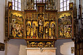 Hochaltar im Chor der Klosterkirche Blaubeuren, Blaubeuren, Baden-Württemberg, Deutschland, Europa