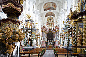 Innenansicht des Klosters Neuzelle (Nova Cella), eine ehemalige Zisterzienserabtei, bei Eisenhüttenstadt, Niederlausitz, Brandenburg, Deutschland, Europa