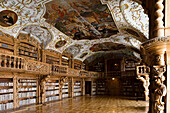 Library in the monastery of Waldsassen, Upper Palatinate, Bavaria, Germany