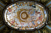 Ceiling fresco of Weltenburg monastery, Benedictine abbey, Weltenburg, river Danube, Bavaria, Germany, Europe