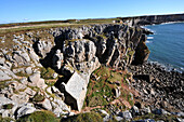 St. Govan's chapel in the Pembrokeshire Coast National Park, Pembrokeshire, south-Wales, Wales, Great Britain