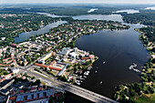 Humboldtbrücke, Kulturstandort Schiffbauergasse, Berliner Vorstadt, Tiefer See, Heiliger See, Havel, Luftbild, Potsdam, Brandenburg, Deutschland