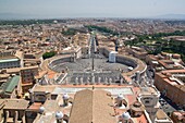 Italy, Rome, Vatican, St Pietro St Peter's square as seen from the roof of St Peter's Basilica