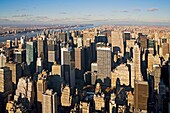 New York City skyline showing Manhattan as seen from the Empire State Building, New York, United States