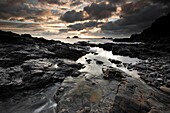 Dramatic Sunset at Priests Cove, Cape Cornwall England UK