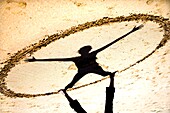 geometrical figure with sand and shadow