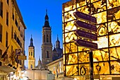 Zaragoza, Aragón, Spain:La seo,  square El Pilar and the Foro Museum