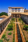 Patio de la Acequia courtyard of irrigation ditch El Generalife La Alhambra Granada Andalusia