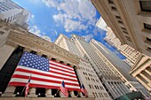 The front of the New York Stock Exchange NYSE at Wall Street, New York, New York