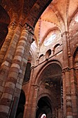Interior of romanesque church of St Julien 12 cent, Brioude, Auvergne, France