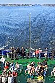 Tourists on the ferry from Finland to Sweden