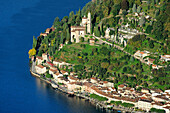 Morcote at lake Lugano, Monte San Giorgio, UNESCO World Heritage Site Monte San Giorgio, lake Lugano, Ticino, Switzerland, Europe