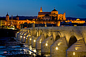 The Roman Bridge, Mezquita, and River Guadalquivir, Cordoba, Spain