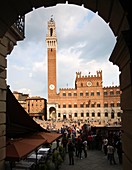 View of Torre del Mangia and the city, Siena, Italy